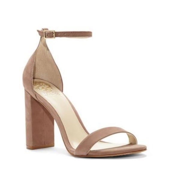 Vince Camuto Malissa Suede Ankle Strap Sandal‎ Nude Taupe 9.5 - Picture 1 of 9